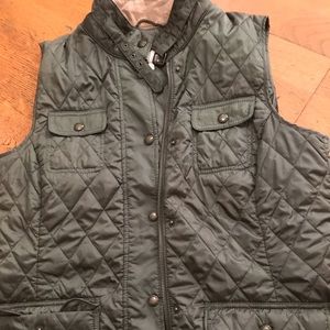 Banana republic military green quilted vest.